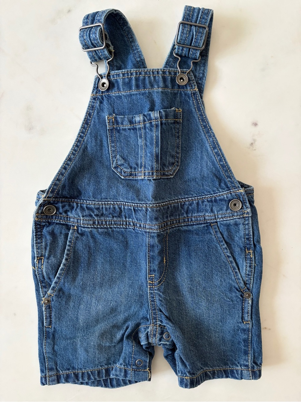 The Children's Place Light Wash Denim Shortalls